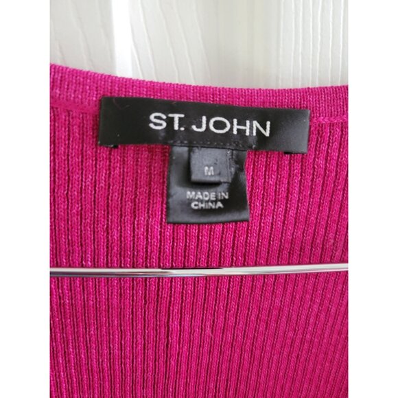 St John Collection Pink Wool blend ribbed sleeveless top size Medium career - Picture 2 of 6
